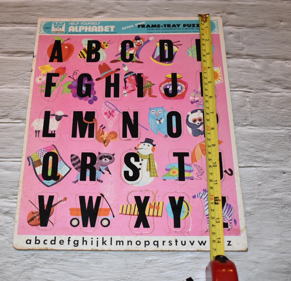 Rompecabezas Whitman Vintage 1974 alfabeto ~ ABC marco bandeja Foto 3 de 4