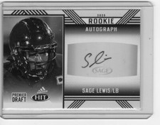 Sage Lewis AUTO RC 2020 Sage Hit Premier Draft Black #A21 FIU Panthers