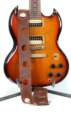 2 1/4" Wide Large Hole Brown Saddle Classic Guitar Strap