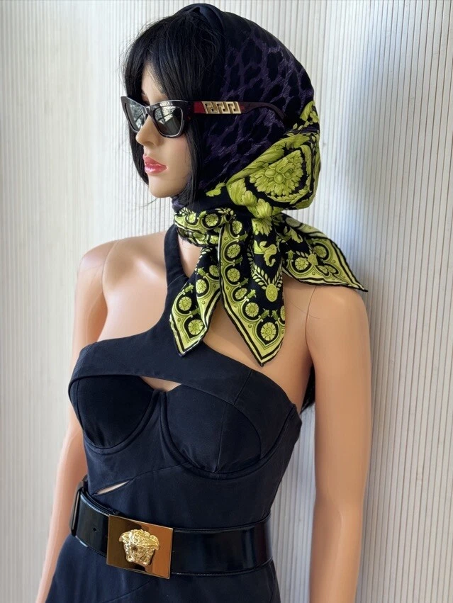 Nuevo VERSACE Gafas de sol Borgoña Verde Rojo Ojo de Gato Mujeres Dorado Greca Sexy Foto 4 de 4