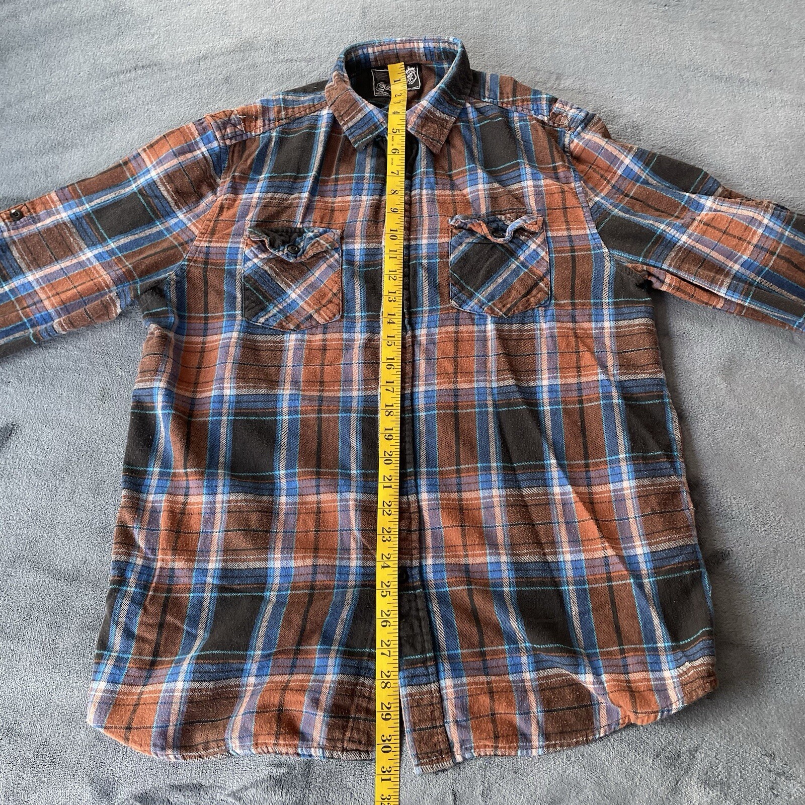 Elixir Long Sleeve Button Up Multicolor Plaid Col… - image 6