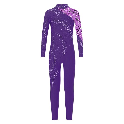 Kids Girls Leotard Athletic Jumpsuit Stylish Rompers Acrobatics Unitard Dance - Picture 47 of 60