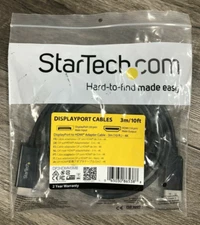 StarTech DisplayPort to HDMI Adapter Cable 4K 30Hz, 3M (10 FT) DP2HDMM3MB