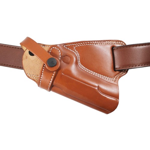 Handmade Leather Small of Back SOB Gun Holster with Retention Strap - Picture 37 of 39