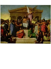 1967 Vintage INGRES "THE APOTHEOSIS OF HOMER" FABELOUS COLOR offset Lithograph