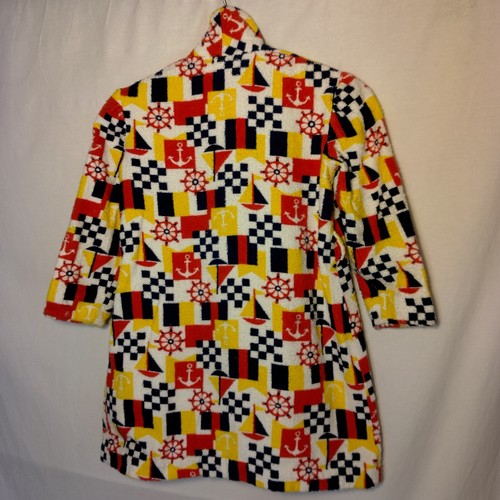 Handmade by Grandma Youth Robe And Slippers Nautical Sailing Terry Cloth Vintage - Picture 7 of 24