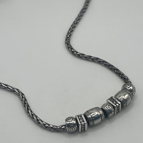 Brighton Scroll Barrel Bead Necklace Retired 16" plus Extender