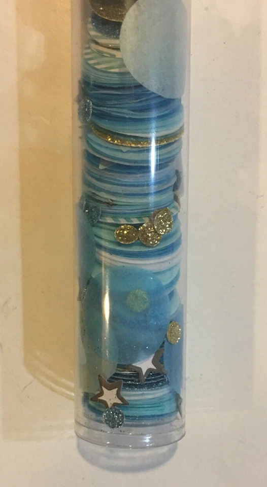 Tubos de confeti azul Nicole’s Nursery Foto 2 de 4