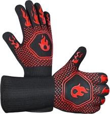 BBQ Grill Gloves Heat Resistant: 1472℉ High Temp Resistance Fireproof Glove for 