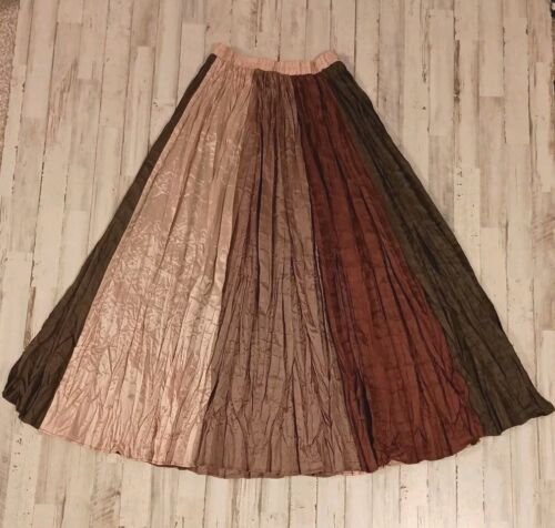 Vintage Western Circle T Marilyn Lenox Maxi Broom Skirt Size M USA Made Brown