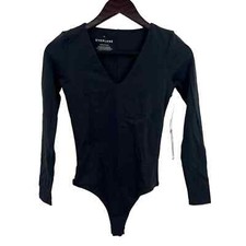 Everlane Black V Neck Bodysuit New Size XS