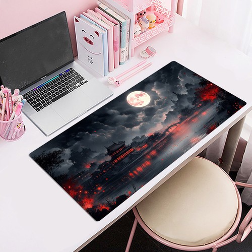 Japanese Style Full Moon Mouse Desk Pad for Keyboard Desk Mat 31.5x15.7 inch - Picture 5 of 6