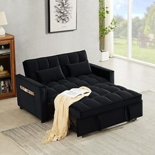 Sofa Sleeper Convertible Bed 3 in 1 Pull Out Couch Bed Loveseat Futon Adjustable