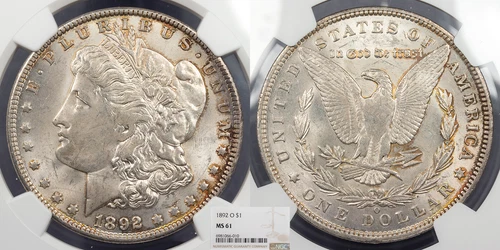 1892-O Morgan 1 Dollar (Silver) NGC MS-61 #US103282