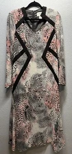 Tally Taylor Women’s Pink/Black Animal Print Size 8 Long Sleeve Maxi Dress
