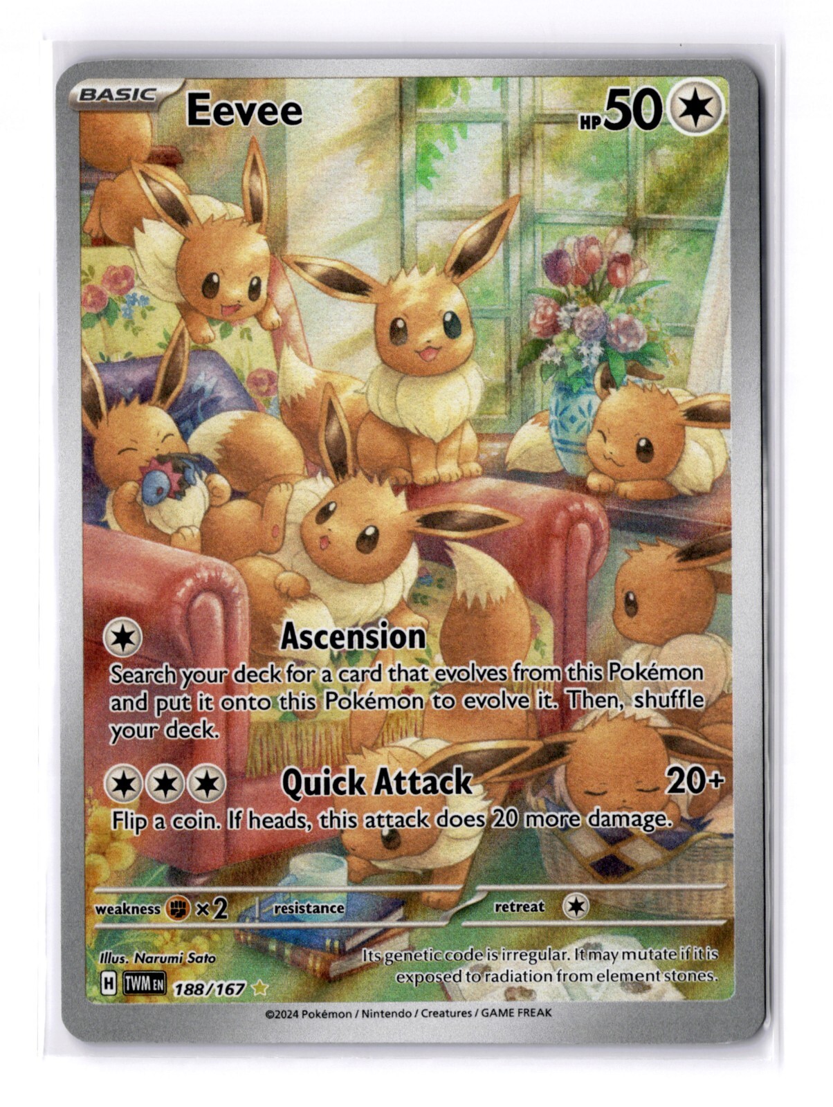 Eevee - 188/167 SV Twilight Masquerade Illustration Rare - NM - POKEMON TCG