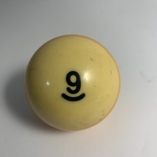 Vintage Replacement Pool Ball Billiards 9 Yellow-Stripped Ball, 2 1/4" Dia.