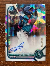 Luis Chevalier, Autograph-Atomic Refractor #d 074/100 - 2022 Bowman Chrome