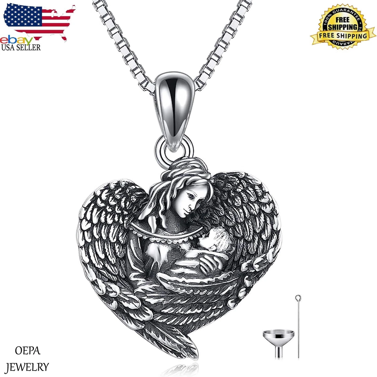 Mother & Child Heart Shaped With Rhinestones - Ash Necklace -Cremation –  Cherished Emblems