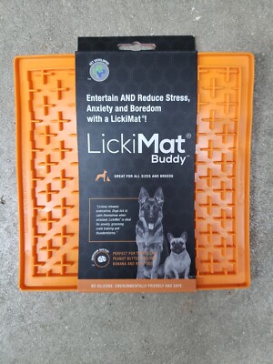 LickiMat Buddy Slow Feeder Mat for Dogs of All Sizes - Orange