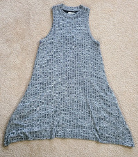 Maeve Anthropologie Emerson Ribbed Grey Swing Dress Size S Women's Sleeveless