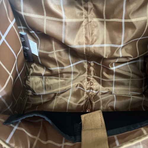 London Fog NEW Paddington 15" 2-Wheel Under The Seat Bag, Black/Brown Trim - Picture 9 of 10