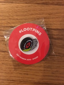 exclusive loot crate speed tire september 2016 collector s pin c1