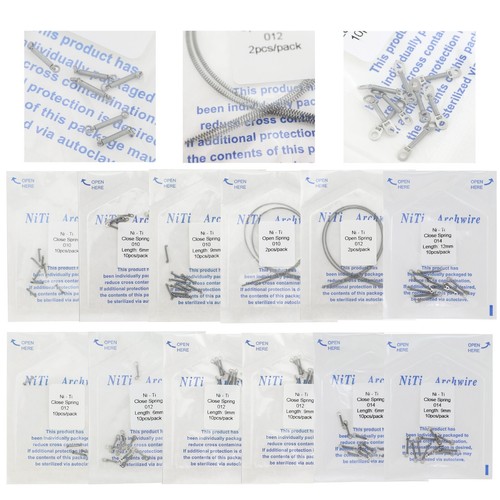 Dental Orthodontic Niti Closed Open Coil Spring Arch Wire 010 012 6/9/12mm 180mm - Picture 1 of 61