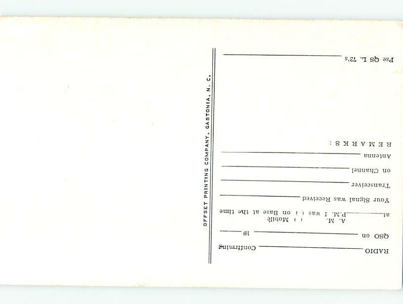 Pre1980 RADIO CARD Belmont Near Gastonia & Charlotte & Concord NC