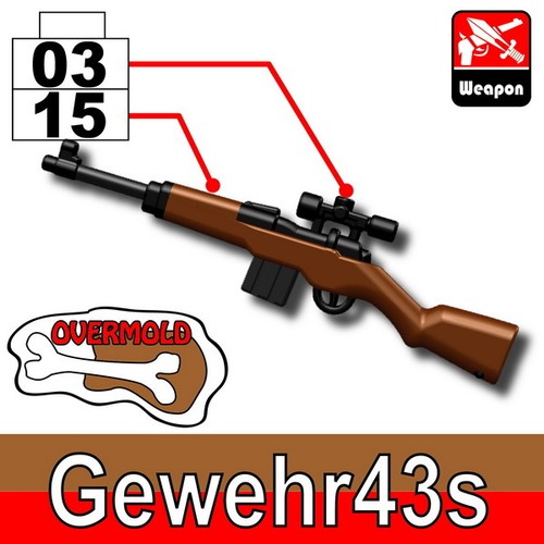 Overmolded G43 Rifle WW2 German compatible with toy brick minifigures - Picture 2 of 2
