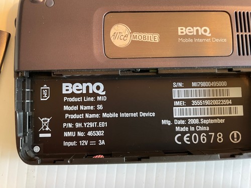 Benq S6 Touchscreen Multimedia Tablet - Afbeelding 5 van 9