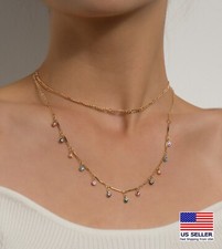 Fashion Women Colorful Cute Evil Eye Layered Necklace Protect Lucky Pendant 1944