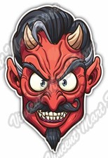Cartoon Devil Demon Evil Satan Hell Gift Car Bumper Vinyl Sticker Decal 3.5"X5"