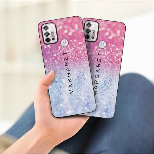 Glitter Personalised Name Phone For Motorola Moto G14 G84 G54 E14 G85 Case Cover - Picture 55 of 102