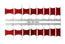 Red Foil French Manicure Nail Polish Strips / Nail Wraps / Nail Stickers