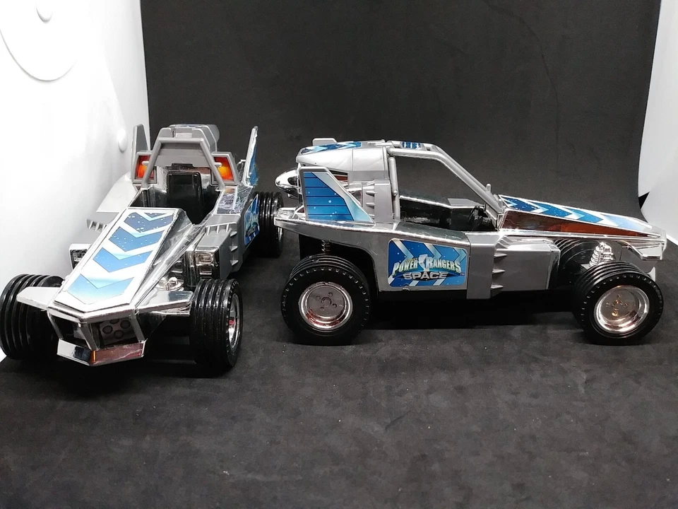 2 Vintage POWER RANGERS Space GALACTIC ROVERS silver 1998 Bandai *read note* (E) Foto 2 de 4