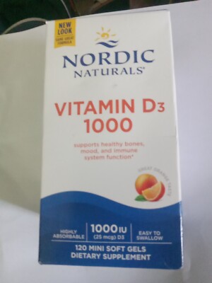 Nordic Naturals Vitamin D3 1000 / 1000 iu Dietary Sup - 120 Mini Gels Exp. 11/25