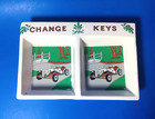 Vintage Change Dish Trinket Holder Ceramic Organizer Car Graphic Design