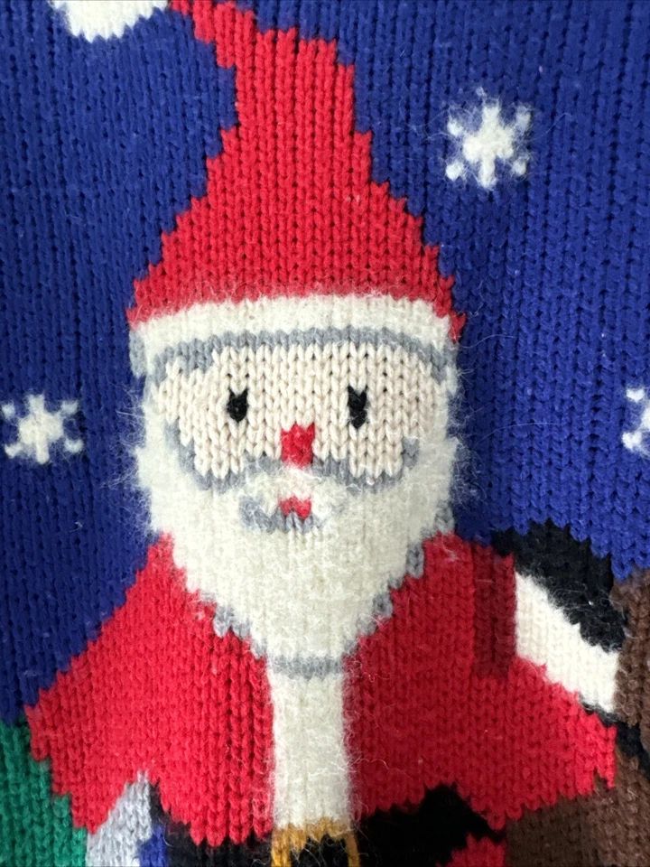 Suéter vintage Karen Scott Santa Navidad Angora/Lana Santa Talla M Años 90’s Foto 2 de 4