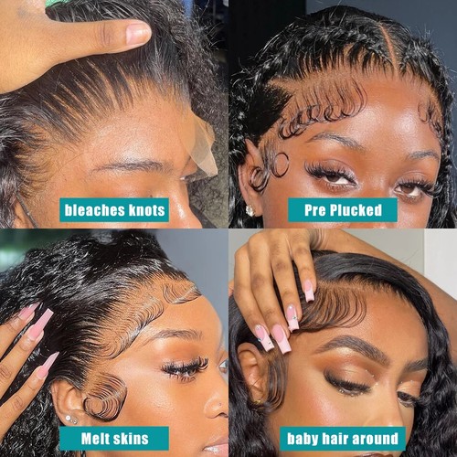 Frontal Wig Loose Deep Wave Wigs Curly Human Hair Deep Water Wave Lace Front Wig - Picture 4 of 13