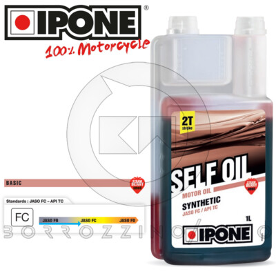 1L MOTORCYCLE ENGINE OIL 2T IPONE SELF OIL STRAWBERRY SEMI-SYNTHETIC WITH MIX DISPENSER