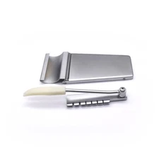 KD By AxLabs Vintage Tremolo With White Arm Tip - Maestro Style - Satin Chrome