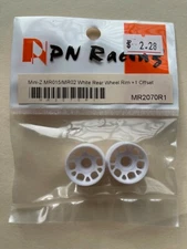 PN Racing Mini-Z Racer  MR2070R1 White Rear Wheel Rim +1 offset