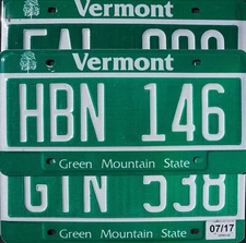 VERMONT LICENSE PLATES Green Mountain State License Plate Tags Random #