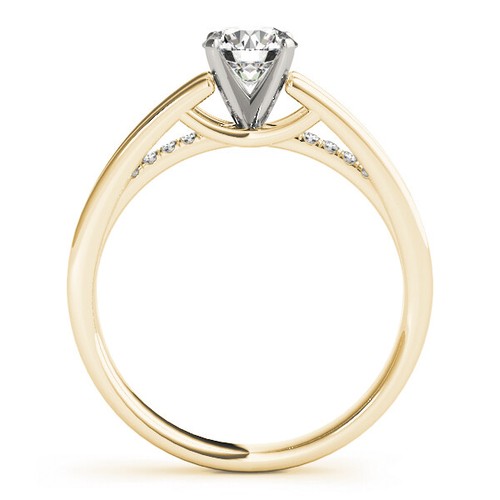 0.55 Ct Round Simulated Diamond Engagement Ring 14K Solid Yellow Gold Size 5 6 - Picture 3 of 5