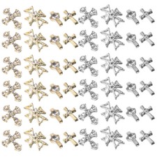 80Pcs Gothic Nail Charms Art Supplies for Acrylic Nails Halloween Cross Simple