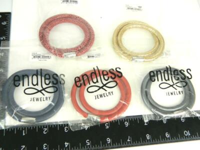 BUY 1 GET 1-5pc ENDLESS Vibrant Colors 2X Wrap Charm Bracelets 6.5'' Silver Clasp