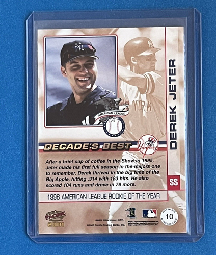 Derek Jeter Baseball Karten 2001 Pacific #10 & 2023 Topps Update BG-19 - Bild 4 von 6