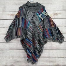 Vintage 80's Deadstock Gitano Knits Shawl Women's One Size Multicolor Turtleneck
