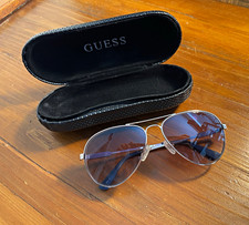 GUESS GU 7228 Aviator Sunglasses Silver Metal Frame Gray Tinted UV400 135mm  